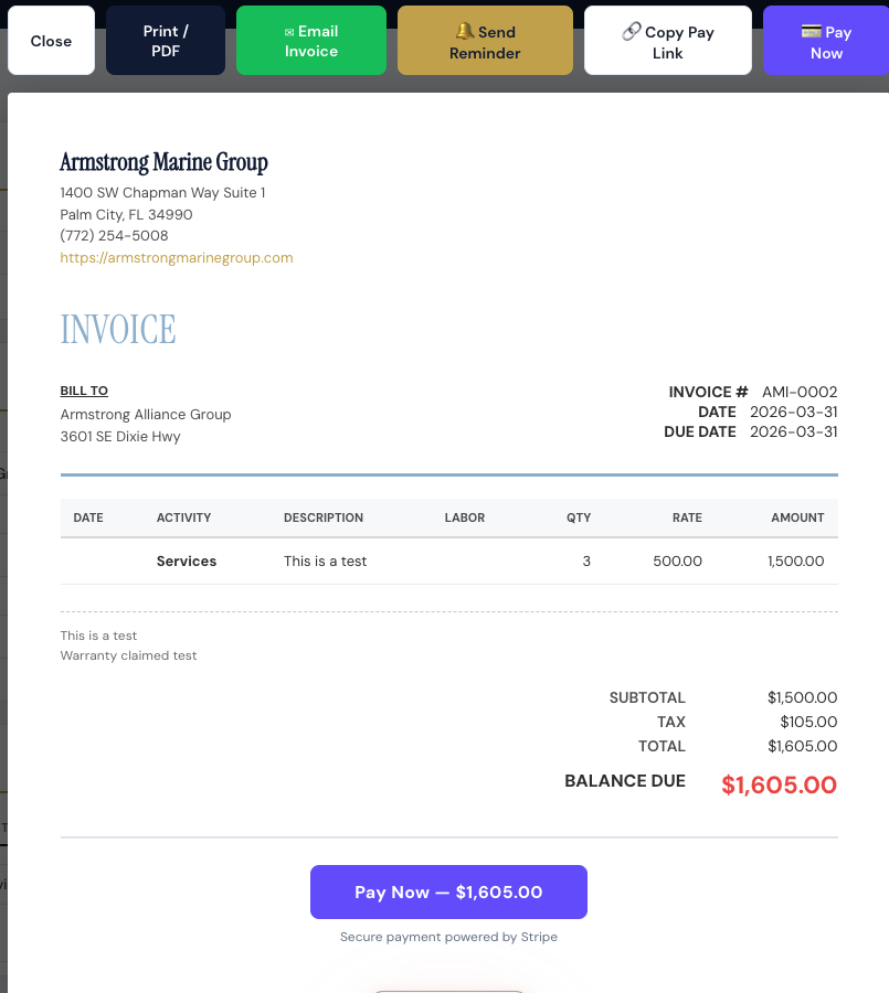 Invoicing